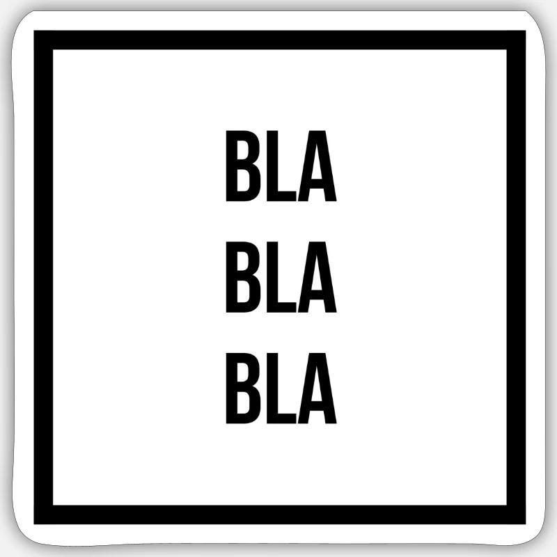 Bla Bla bla masque cadeau - Sticker taille S (10 x 10 cm) - blanc mat