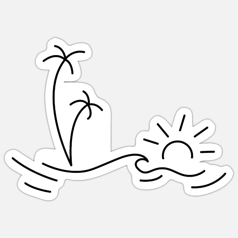 Palm trees - Sticker size S (10 x 10 cm) - white matte