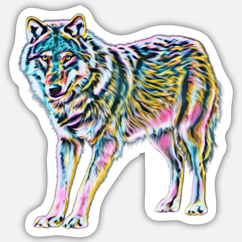 wolf - Sticker size S (10 x 10 cm) - white matte