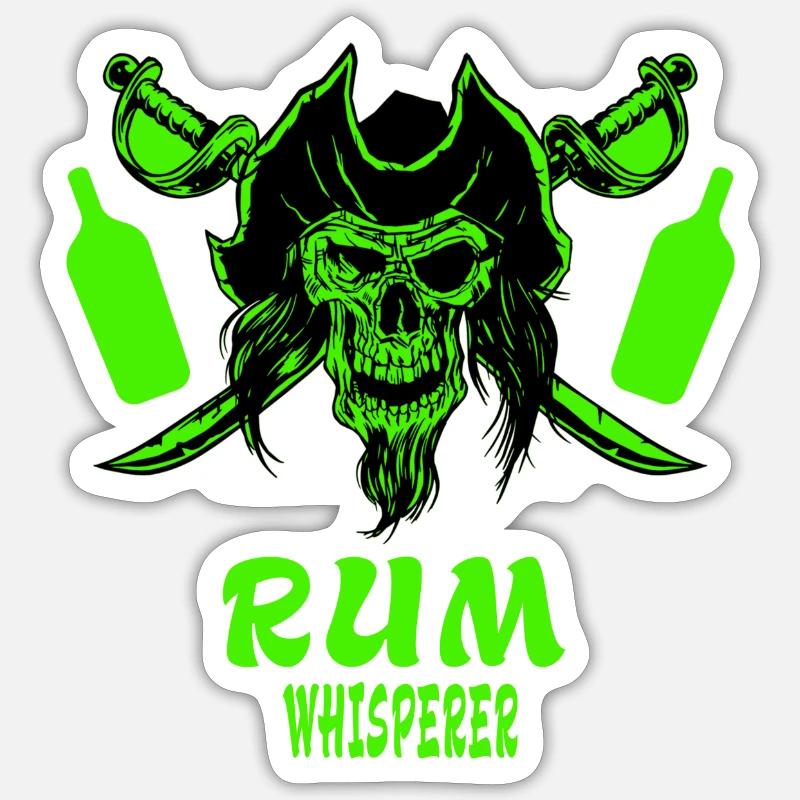 Rum Flüsterer - Sticker Größe S (10 x 10 cm) - Mattweiß