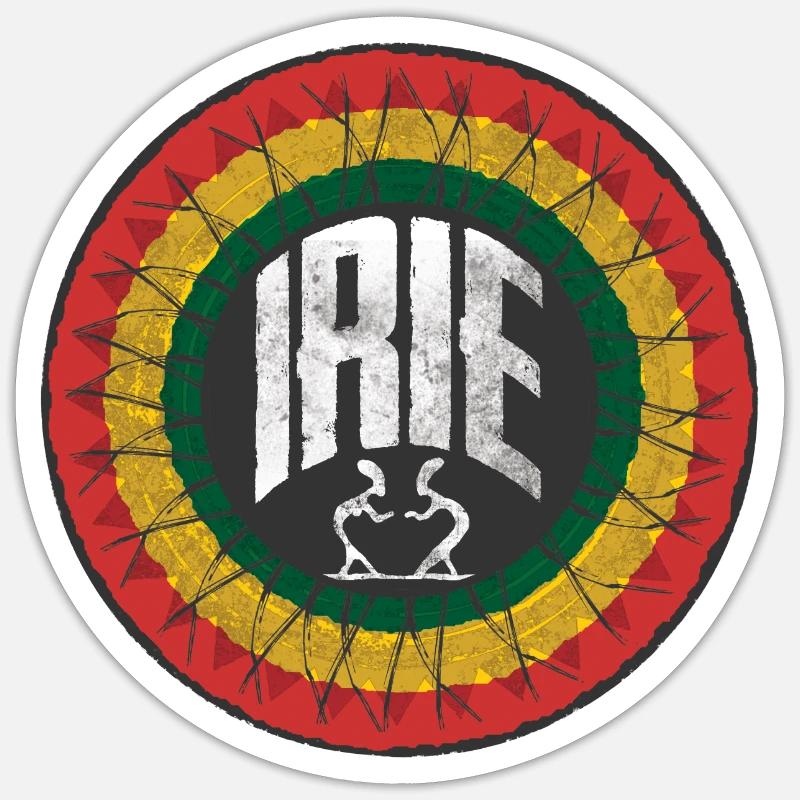 Reggae Irie - Sticker taille S (10 x 10 cm) - blanc mat