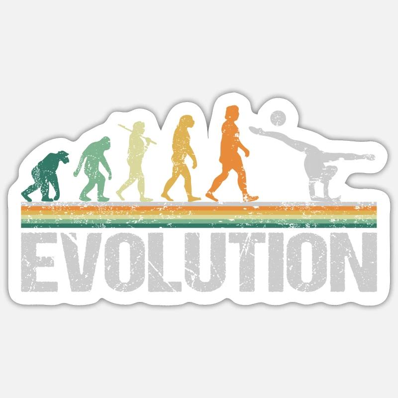 Rhythmic Gymnastics Evolution Retro Funny Sticker size S (10 x 10 cm)