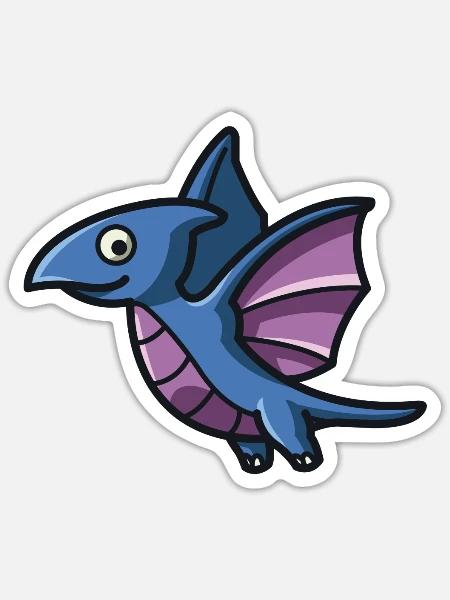 Dinosaurier Flugsaurier - Sticker Größe S (10 x 10 cm) - Mattweiß