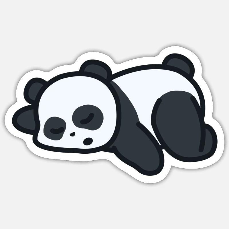 mignon panda - Sticker taille S (10 x 10 cm) - blanc mat