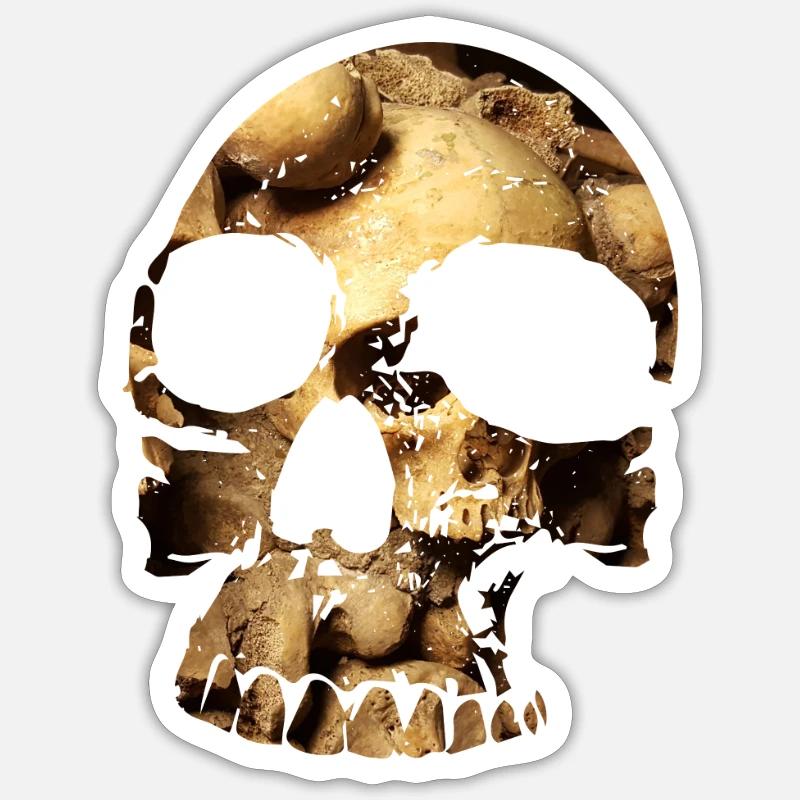 Skull Skulls 2 - Sticker size S (10 x 10 cm) - white matte