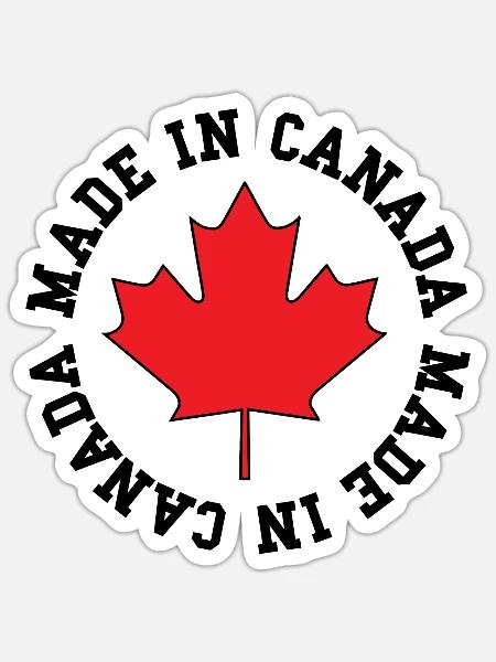 Made in Canada – Ahornblatt Statement - Sticker Größe S (10 x 10 cm) - Mattweiß