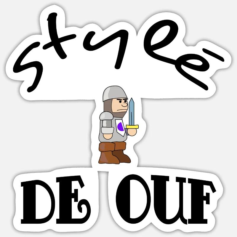 stylé de ouf - Sticker taille S (10 x 10 cm) - blanc mat