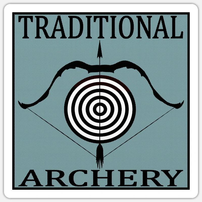 Tir à l'arc traditionnel - Sticker taille S (10 x 10 cm) - blanc mat