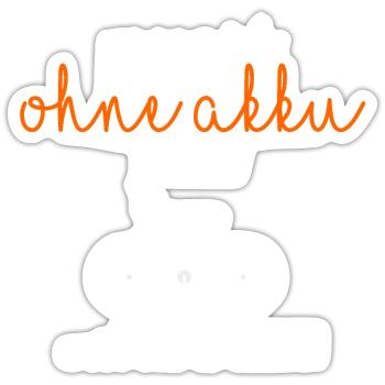 Warum ich ohne Akku fahre? - Sticker Größe S (10 x 10 cm) - Mattweiß - Vorne
