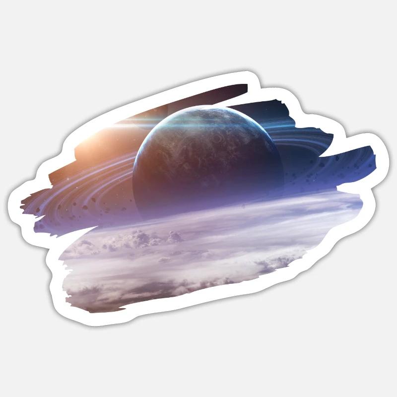 planète dans l'espace space Sticker taille S (10 x 10 cm)