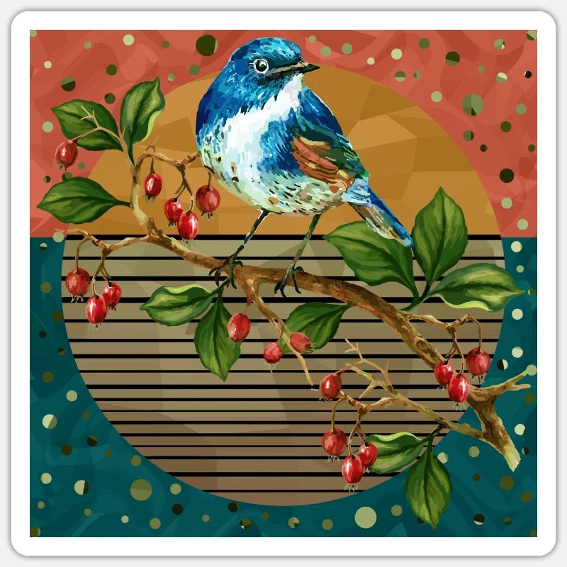 Vogel - Sticker Größe S (10 x 10 cm) - Mattweiß