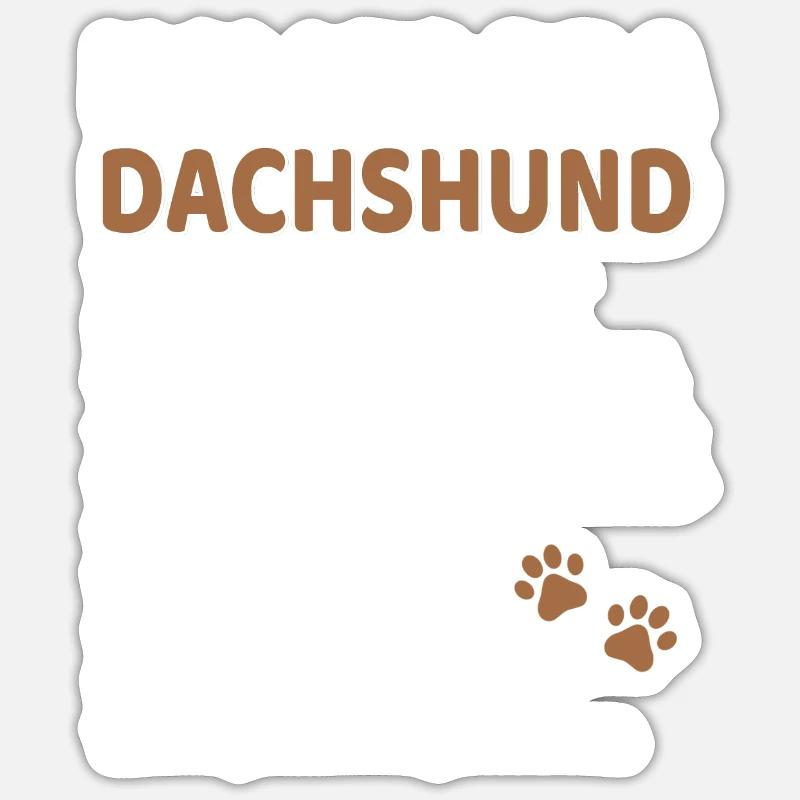 Teckel - Sticker taille S (10 x 10 cm) - blanc mat