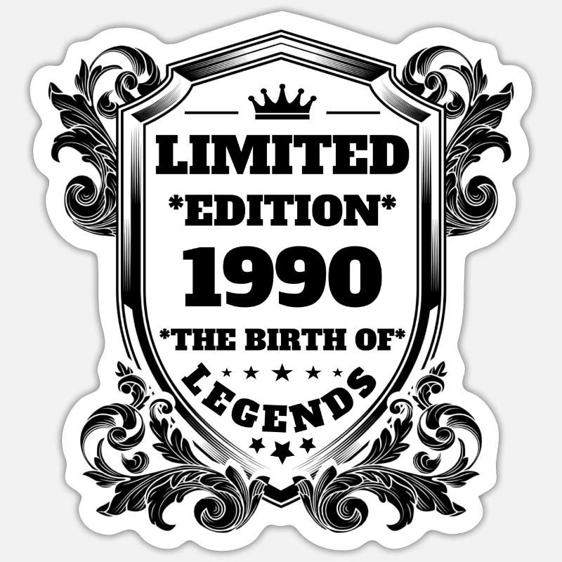 1990 - Sticker size S (10 x 10 cm) - white matte