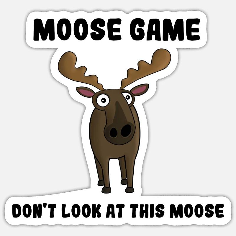 Jeu Moose / Moose - Sticker taille S (10 x 10 cm) - blanc mat