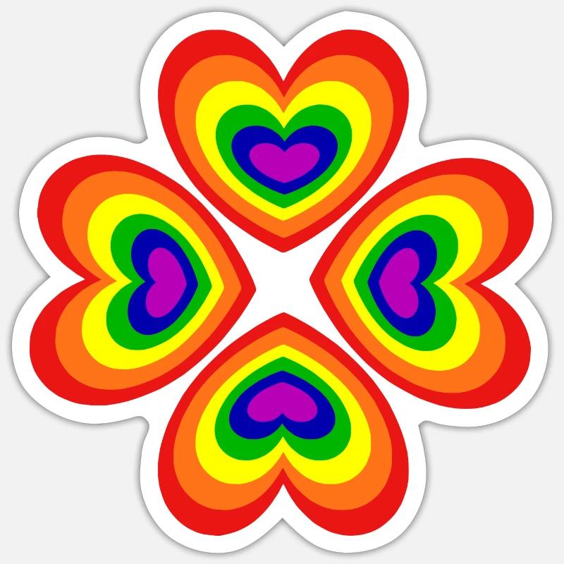 70s Flower Pattern - Sticker size S (10 x 10 cm) - white matte