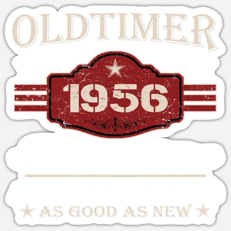 Oldtimer 1956 - Geschenk 68. Geburtstag - Sticker Größe S (10 x 10 cm) - Mattweiß