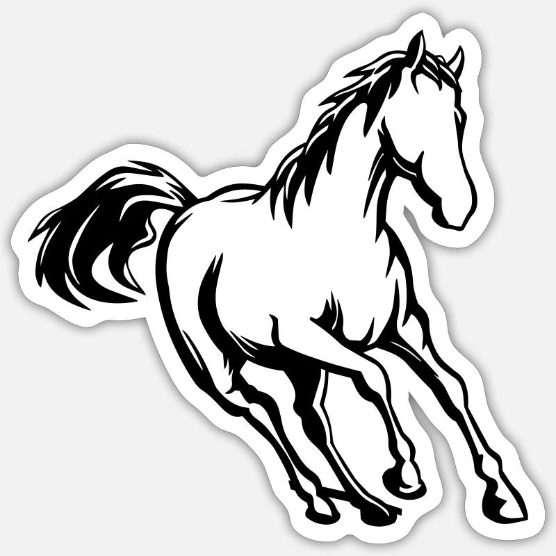 pferd - Sticker Größe S (10 x 10 cm) - Mattweiß