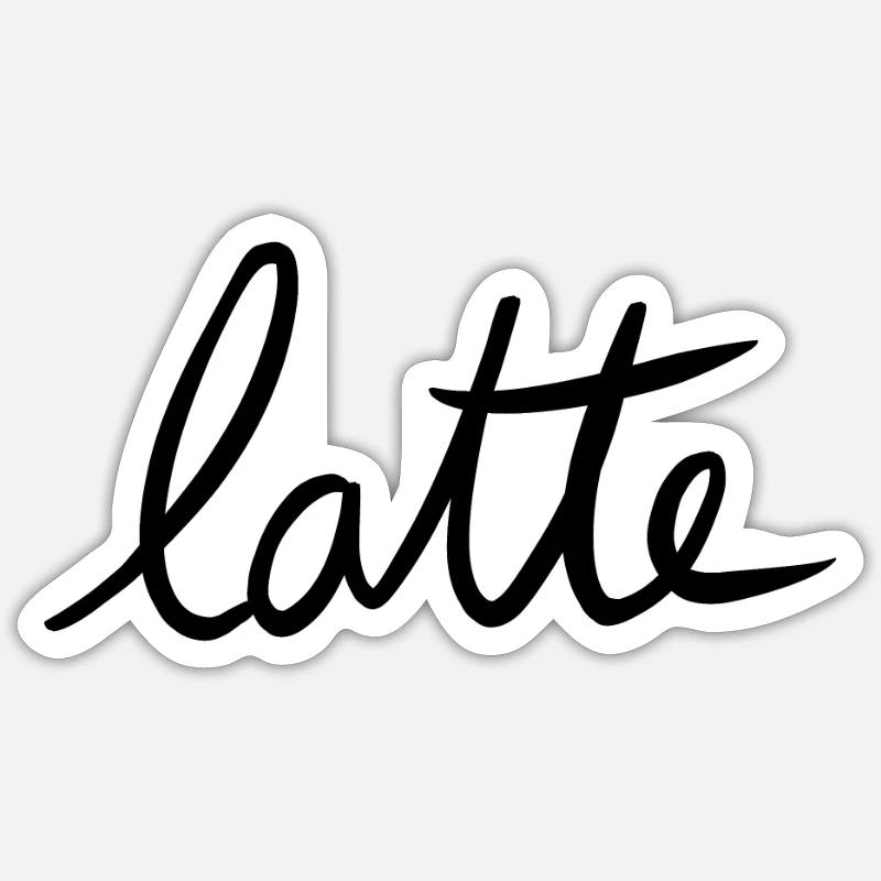 Latte / Cute Coffee Dates - Sticker taille S (10 x 10 cm) - blanc mat
