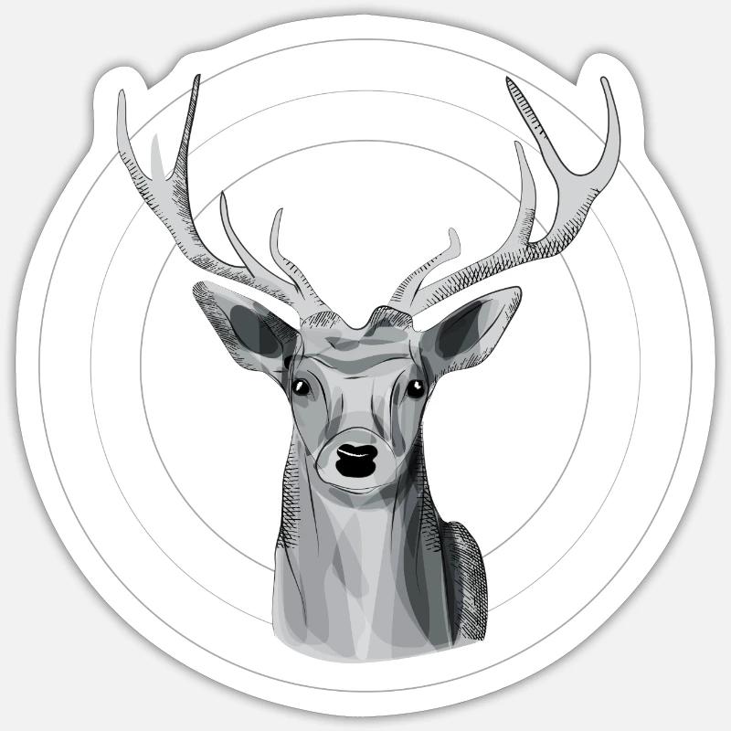 Cerf céleste - Sticker taille S (10 x 10 cm) - blanc mat