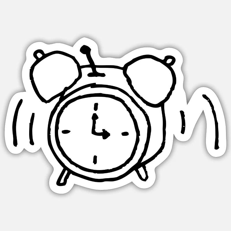 wecker Sticker Größe S (10 x 10 cm)