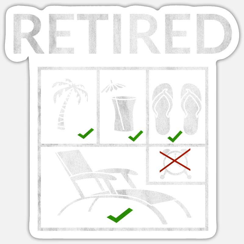 retraite - Sticker taille S (10 x 10 cm) - blanc mat