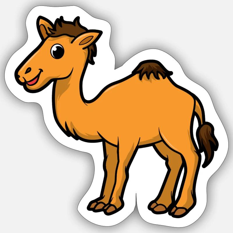 Kamel - Sticker Größe S (10 x 10 cm) - Mattweiß