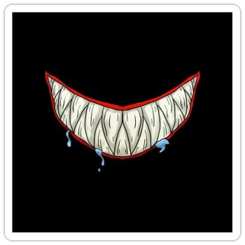 Masque de requin masque de morsure de requin drôle - Sticker taille S (10 x 10 cm) - blanc mat - Devant