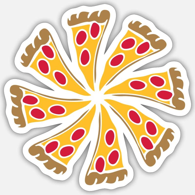 Pizza Salami Runde - Sticker Größe S (10 x 10 cm) - Mattweiß