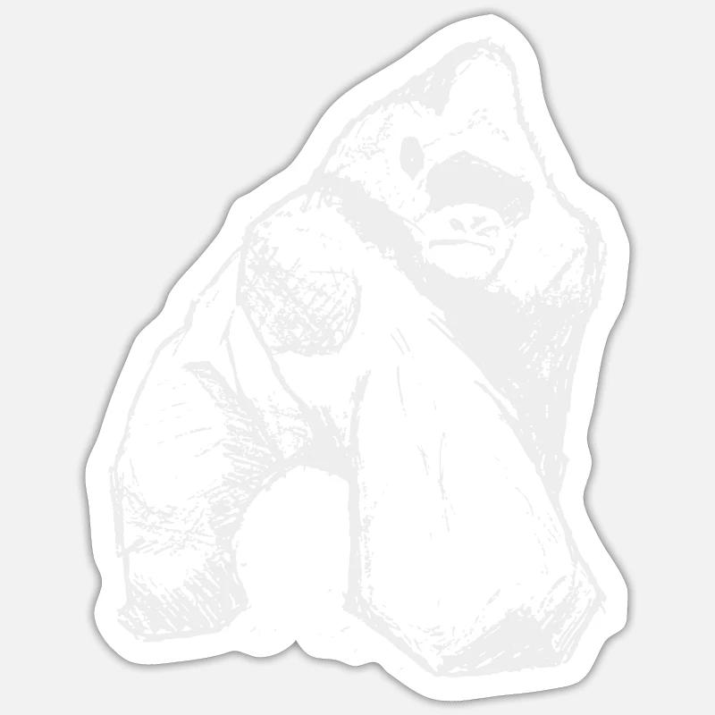 Gorilla & Silverback - Sticker size S (10 x 10 cm) - white matte