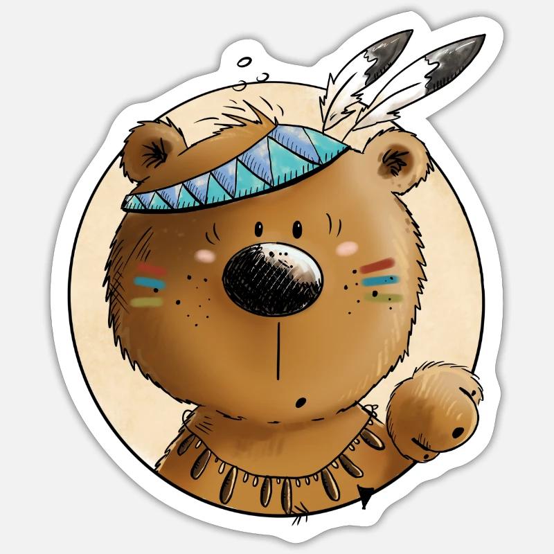 Indian Bear - Sticker size S (10 x 10 cm) - white matte