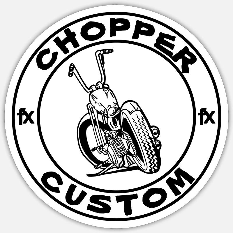 CHOPPER CUSTOM (anpassbare Farbe) - Sticker Größe S (10 x 10 cm) - Mattweiß