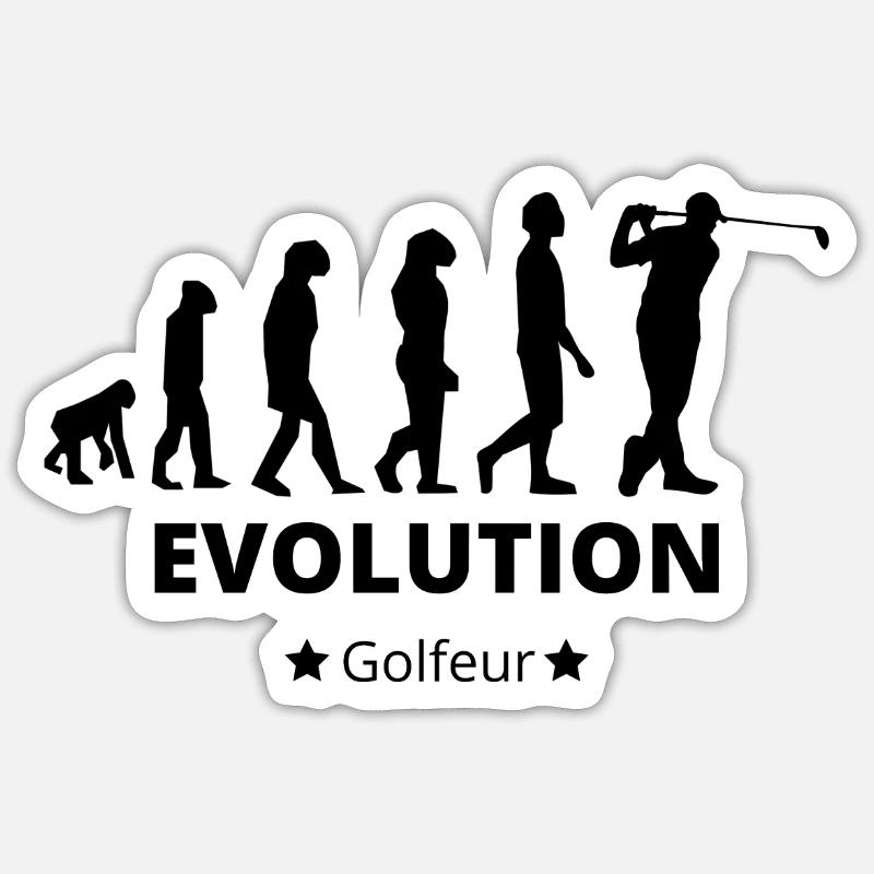 Evolution - Golfeur Sticker taille S (10 x 10 cm)
