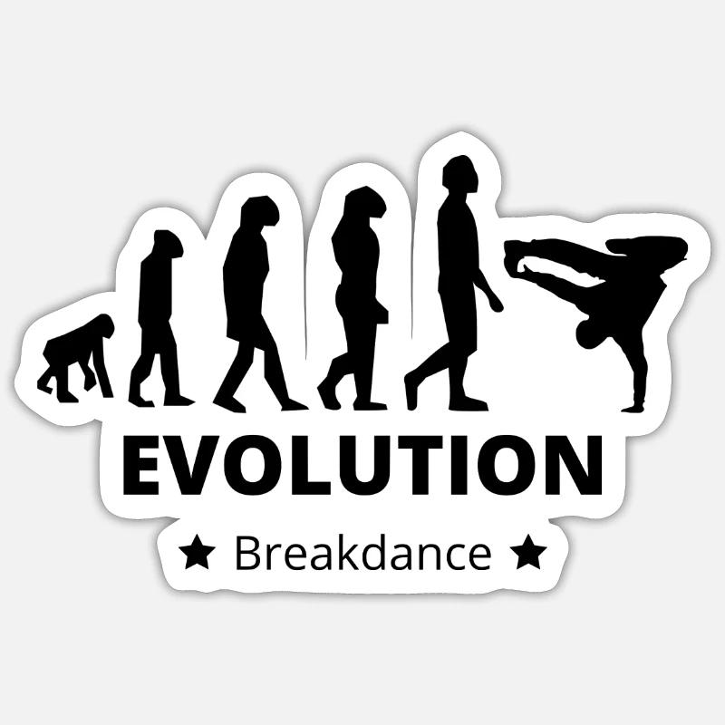 Evolution - Breakdance - Sticker Größe S (10 x 10 cm) - Mattweiß