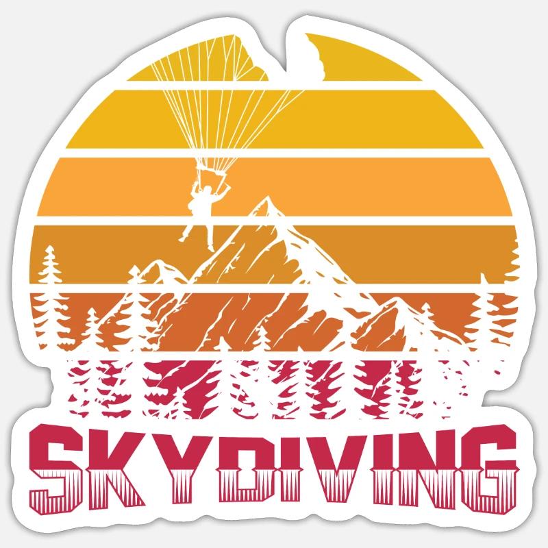 Skydiving | Fallschirm Skydive Skydiver Geschenke - Sticker Größe S (10 x 10 cm) - Mattweiß