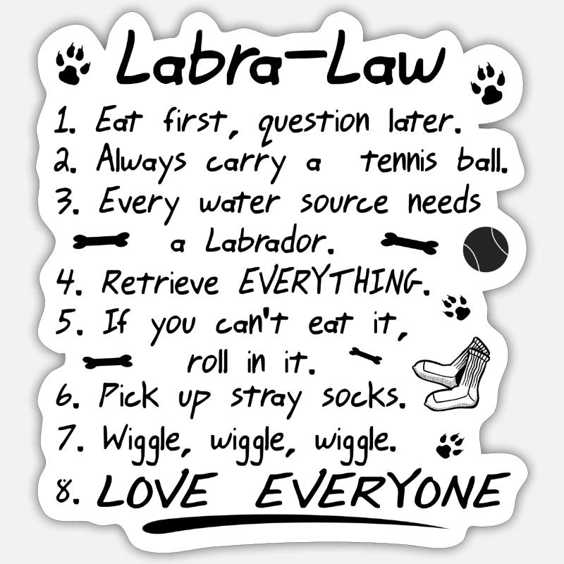 Labrador - Sticker taille S (10 x 10 cm) - blanc mat