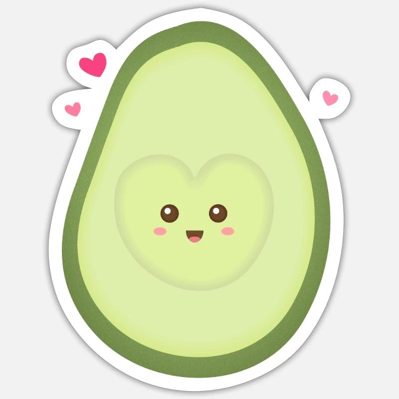 Nette Avocado-Hälfte, passendes Paar Sticker Größe S (10 x 10 cm)