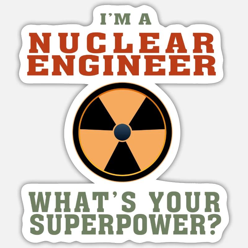 Beste Nuclear Engineer-skjorte Funny Quote Superpower Klistremerke størrelse S (10 x 10 cm)