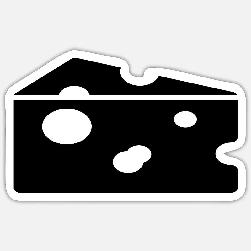 fromage - Sticker taille S (10 x 10 cm) - blanc mat