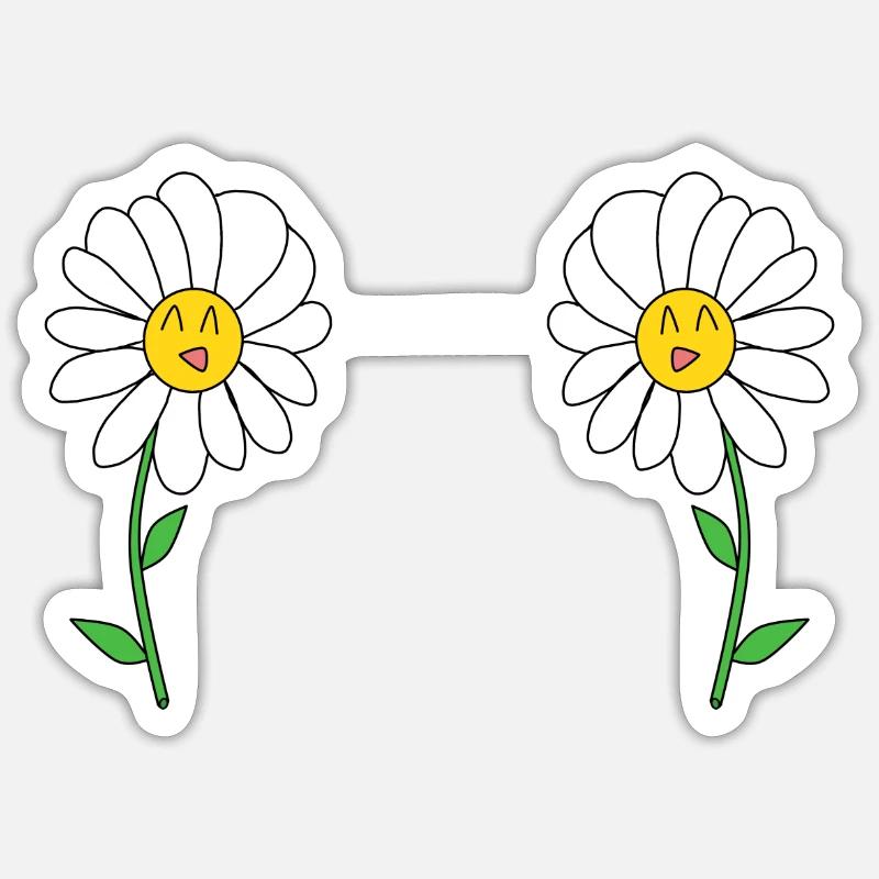 Gänseblümchen - Sticker Größe S (10 x 10 cm) - Mattweiß