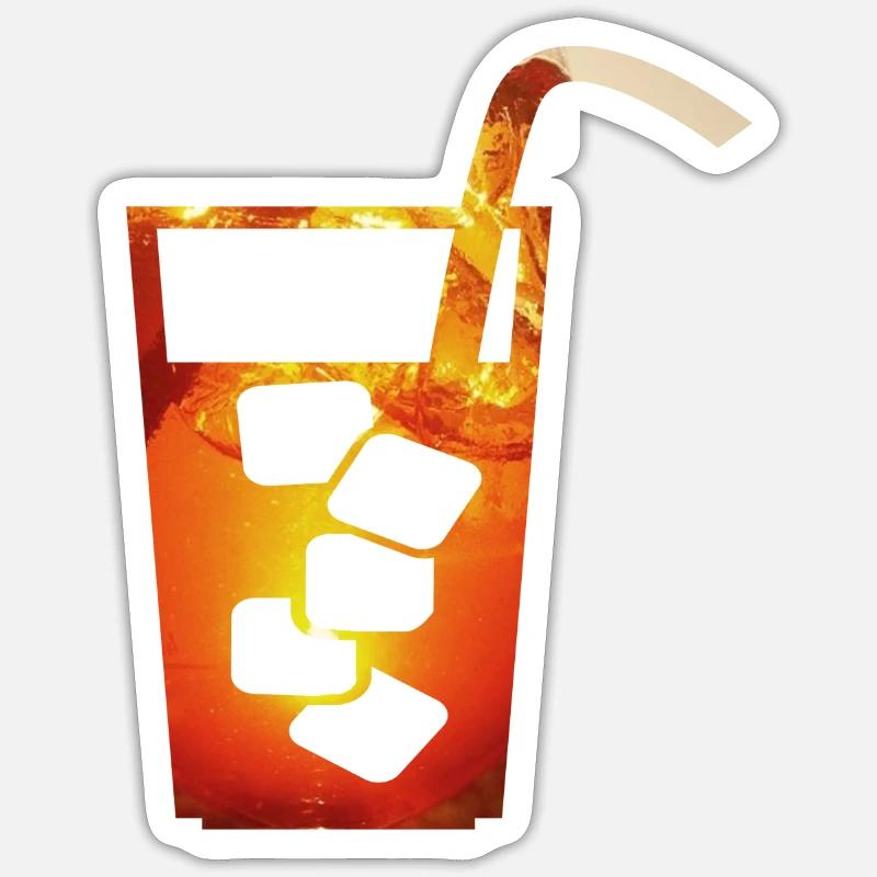 Eistee - Sticker Größe S (10 x 10 cm) - Mattweiß