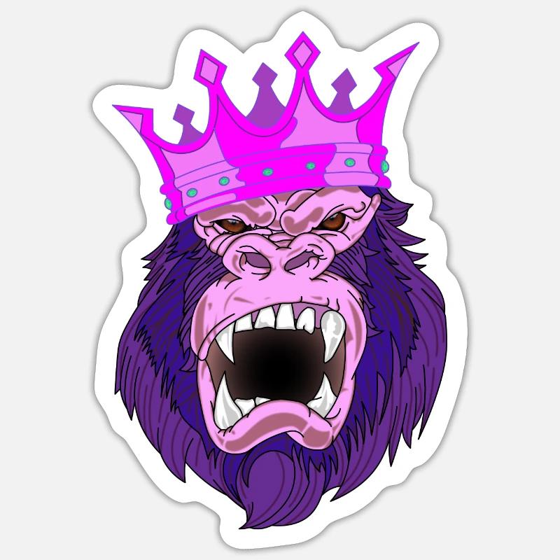 pink gorillaking Sticker Größe S (10 x 10 cm)