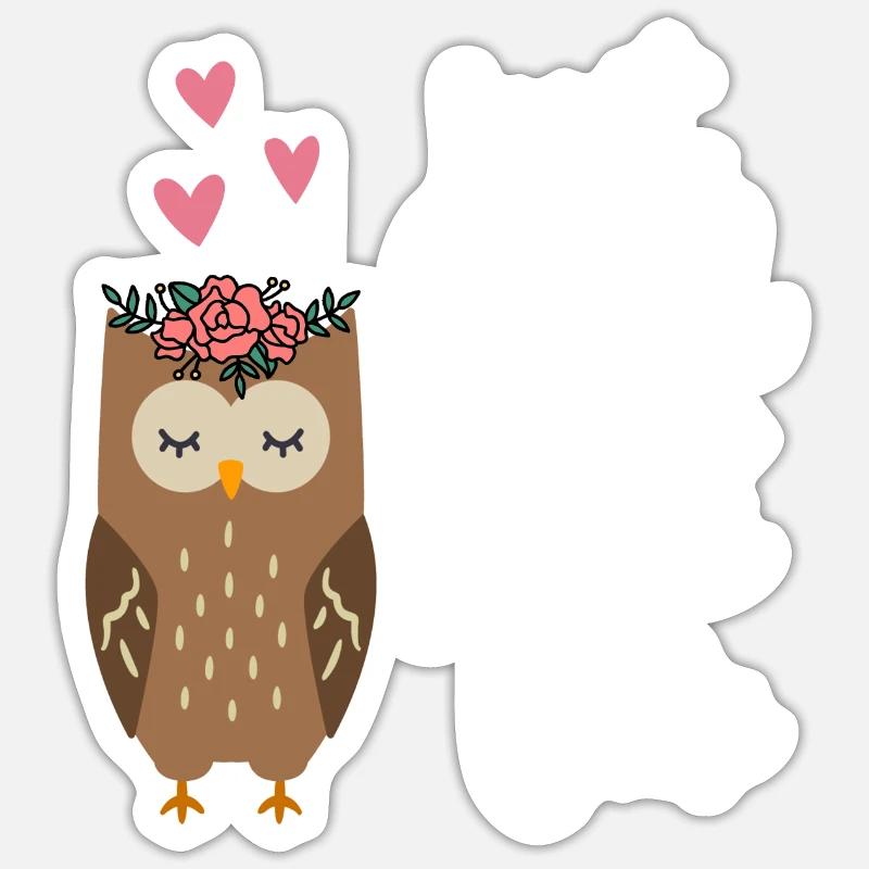 Eule Nur ein Mädchen dass Eulen liebt Sticker Größe S (10 x 10 cm)