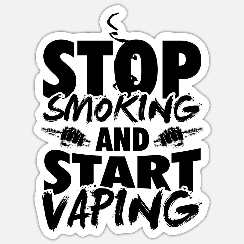 Vape | Vaping Vapen E-Cigarette Gift - Sticker taille S (10 x 10 cm) - blanc mat