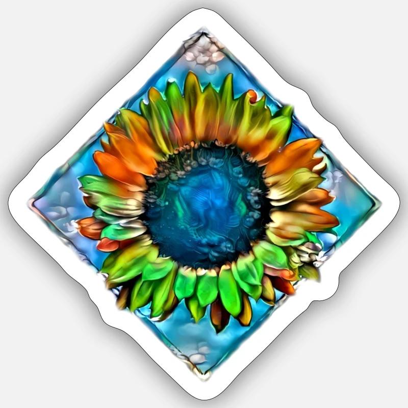 Tournesol - Sticker taille S (10 x 10 cm) - blanc mat