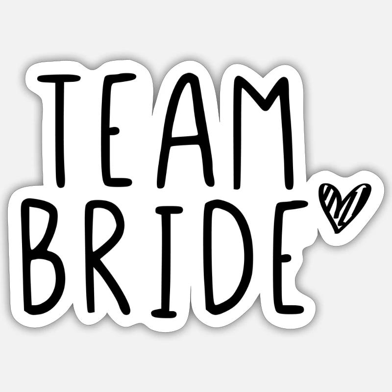 Mariée d'équipe - Sticker taille S (10 x 10 cm) - blanc mat