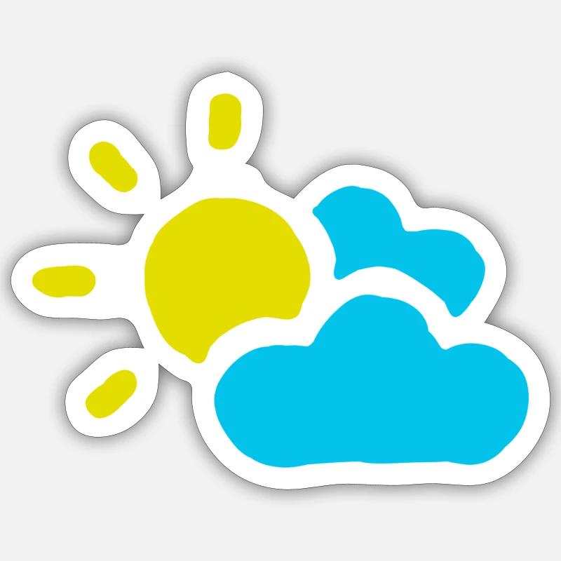 Cloudy sun clouds sky summer spring Sticker size S (10 x 10 cm)
