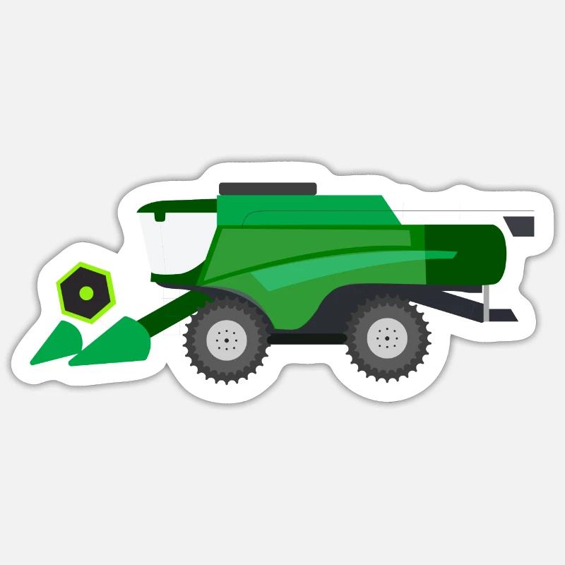 Moissonneuses-batteuses Tracteurs - Sticker taille S (10 x 10 cm) - blanc mat
