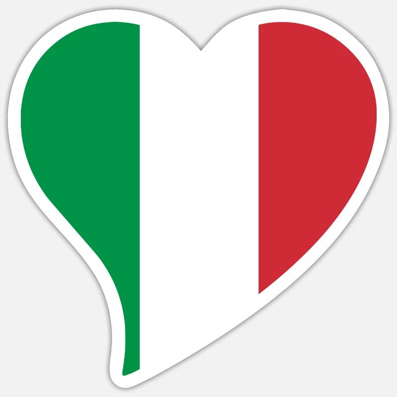Cuore per l'Italia - Sticker formato S (10 x 10 cm) - bianco opaco