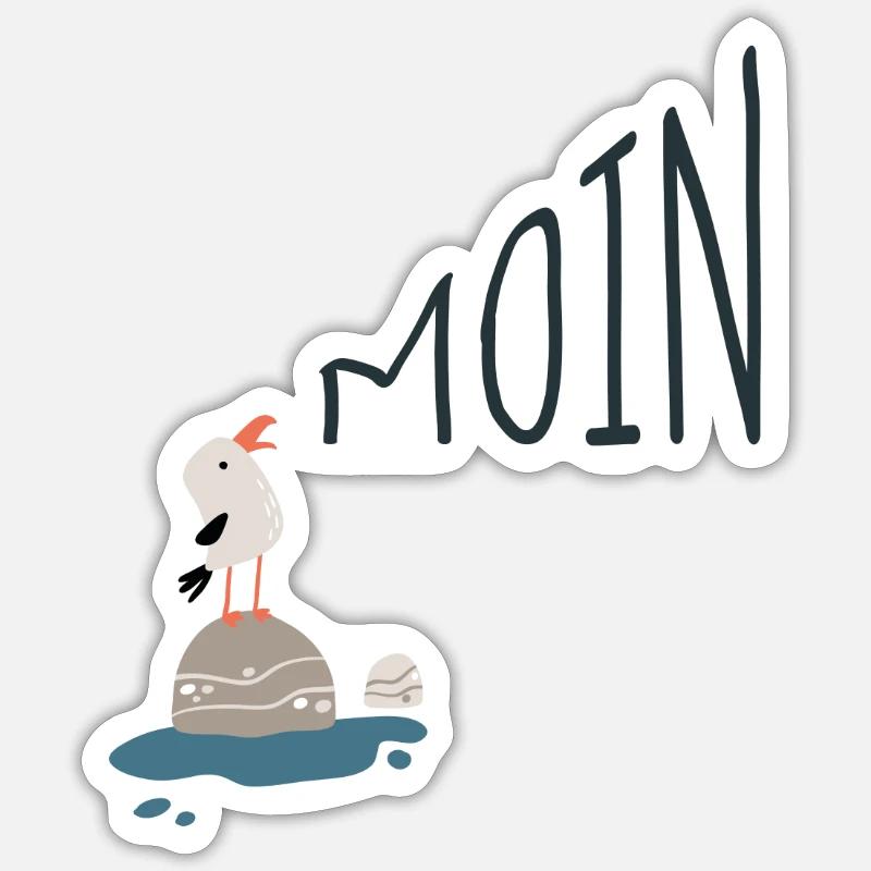 Moin Möwe Sticker Größe S (10 x 10 cm)