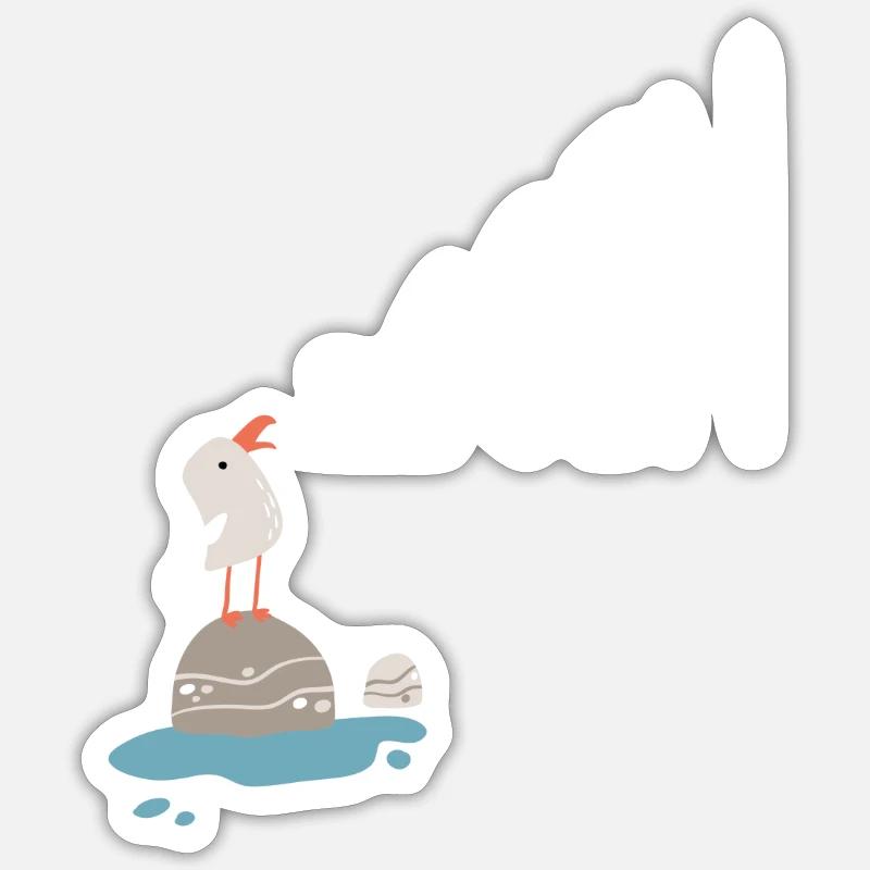 Moin Möwe Sticker Größe S (10 x 10 cm)